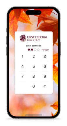 Image of iphone with mobile app passcode