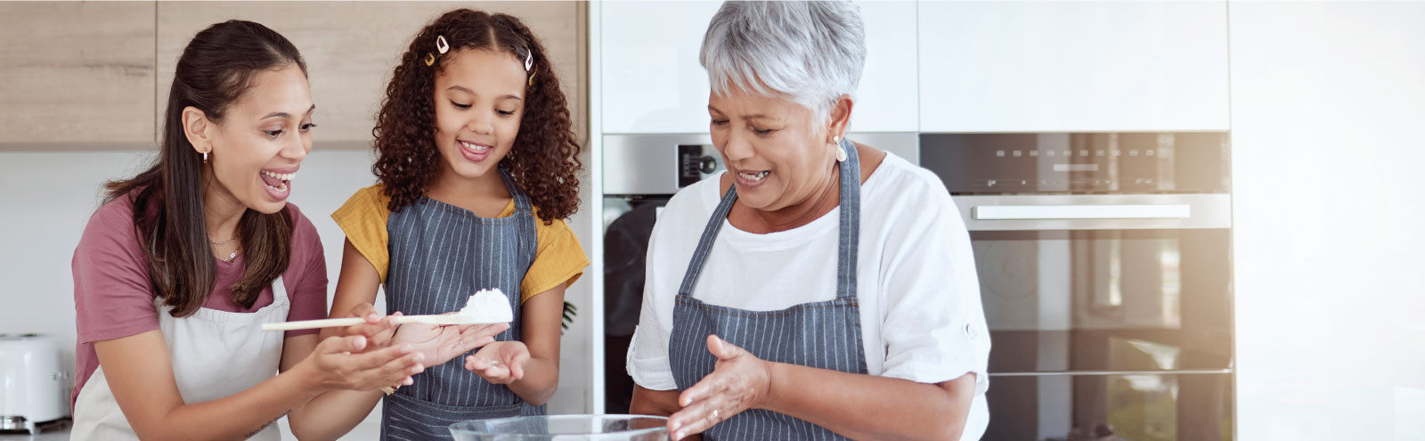 Grandma and relatives baking