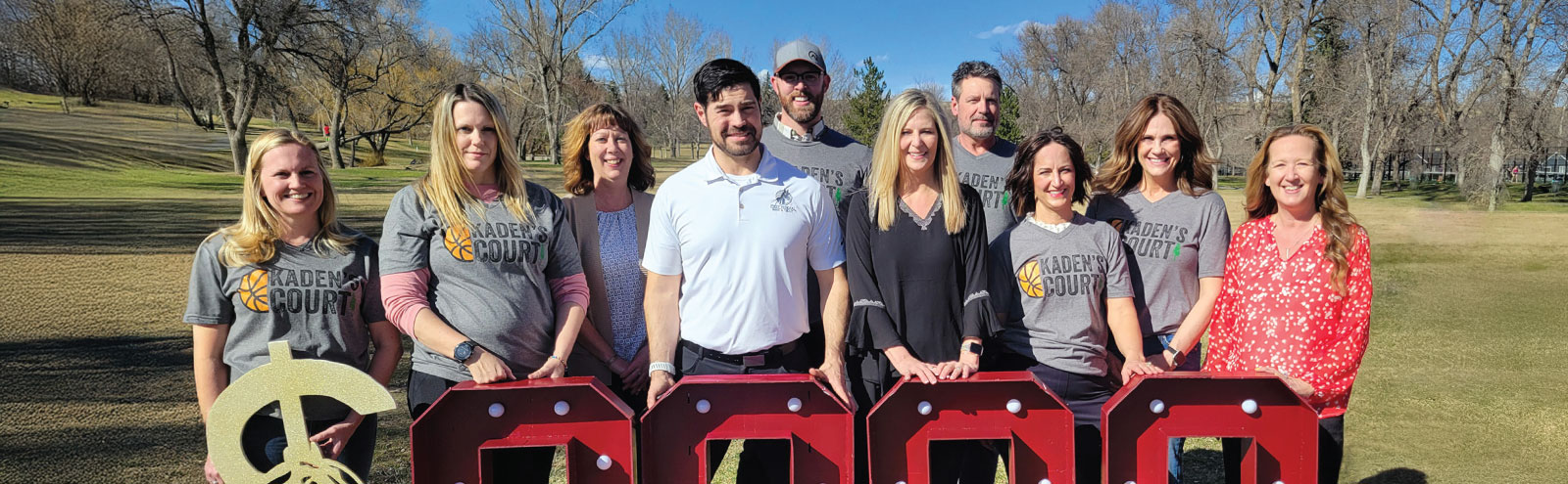 Partners for Parks Members and First Federal employees at the future site of Kaden's Court.